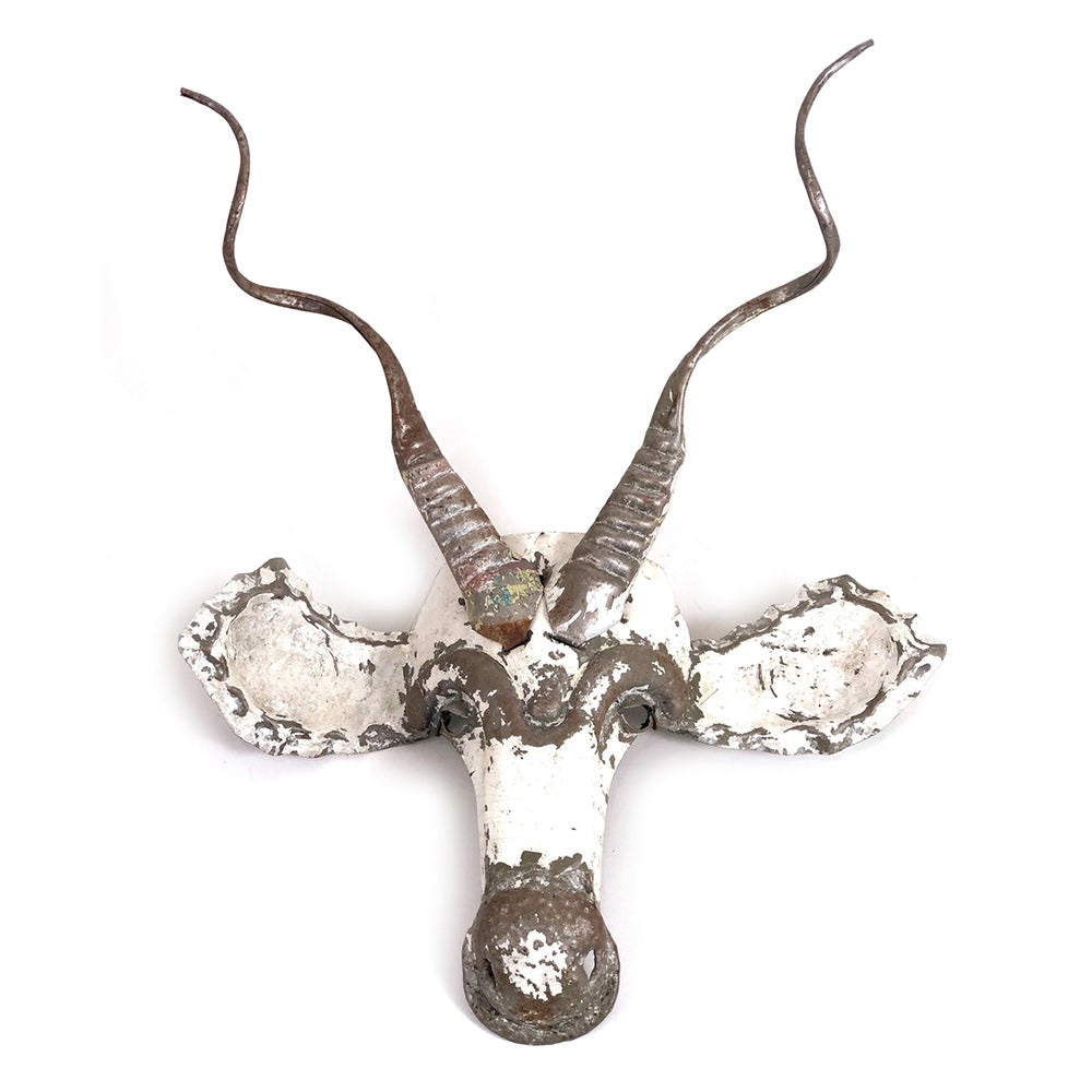 Kudu Animal Mask – Recycled Metal Wall Art