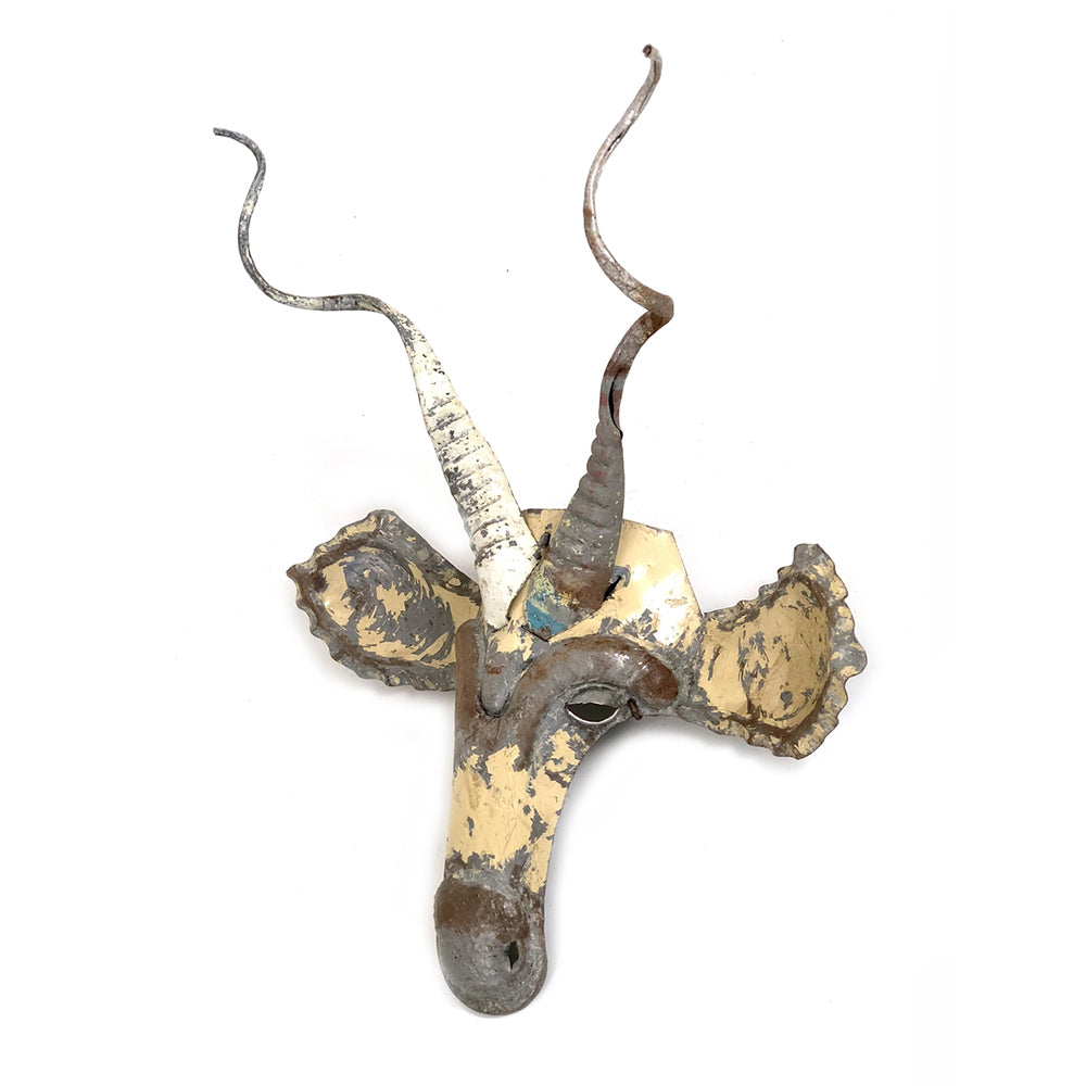 Kudu Animal Mask – Recycled Metal Wall Art