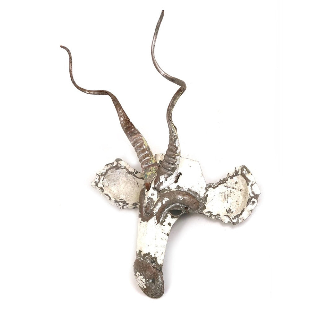 Kudu Animal Mask – Recycled Metal Wall Art