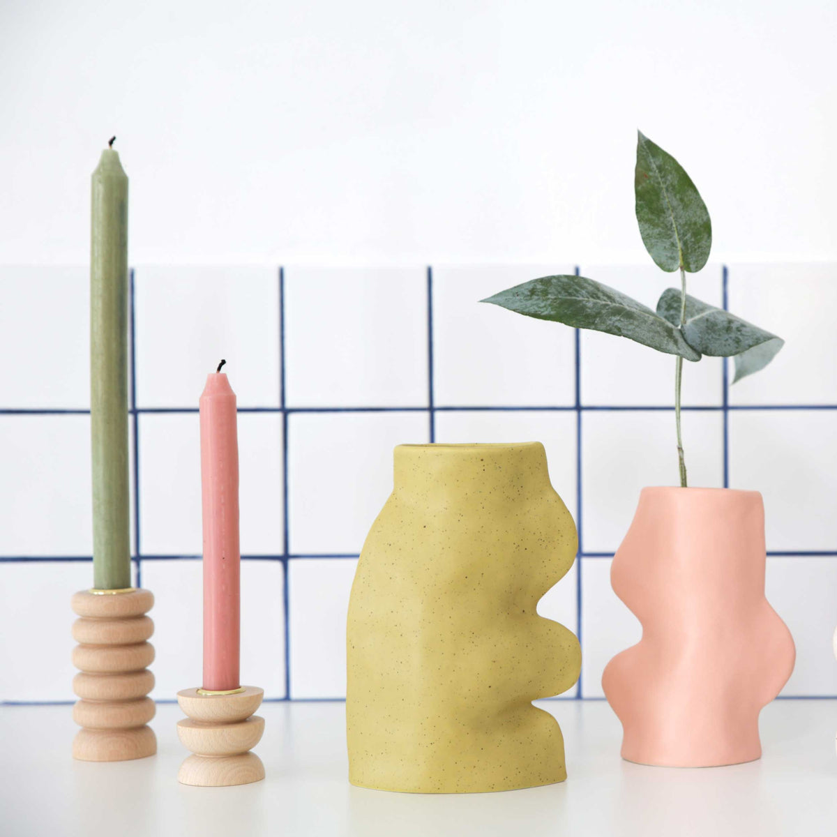 Fluxo Ceramic Vase – Large Pistachio Green