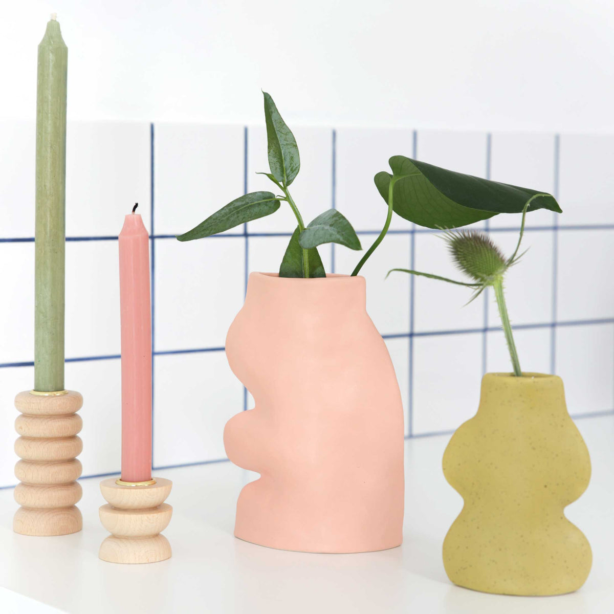 Fluxo Ceramic Vase – Large Pink