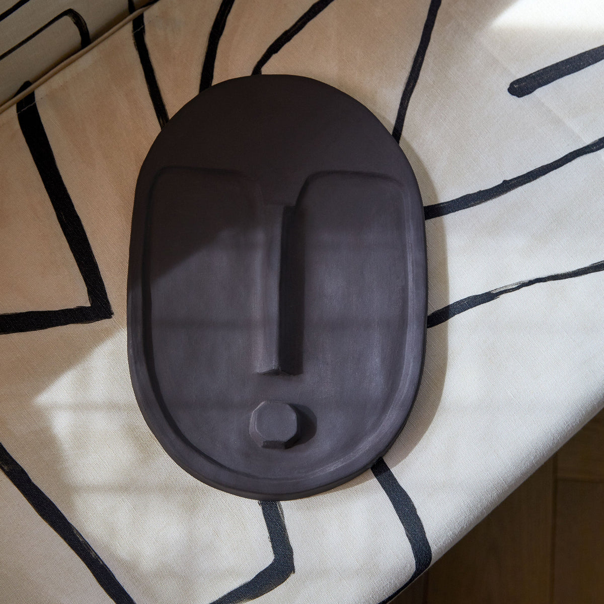 Ceramic Decorative Wall Mask – Anthracite Grey