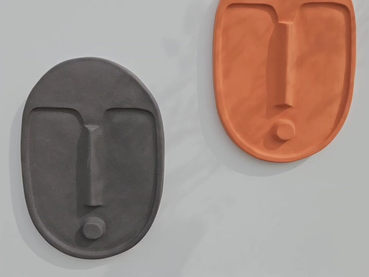 Ceramic Decorative Wall Mask – Anthracite Grey