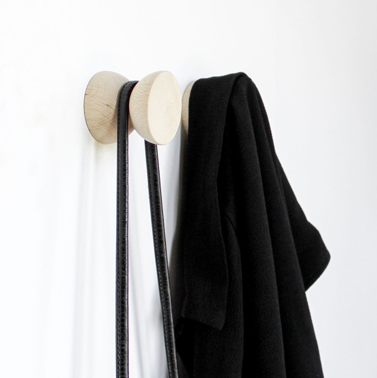 Geometric Beech Coat Hook – Set of 3