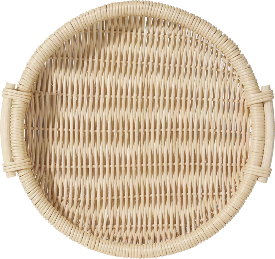 Woven Rattan Tray with Handles